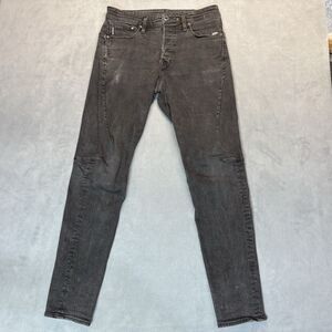 G-Star RAW Jeans Mens Size 32x32 Black SCUTAR 3D Slim Tapered Stretch Denim